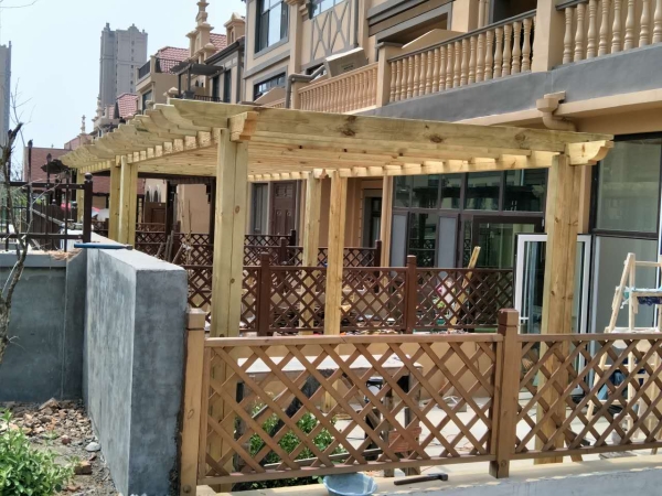 莱西木塑廊架围栏